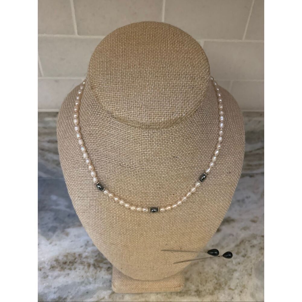 Freshwater Pearls with Hematite Beads #16 inches long #pearls